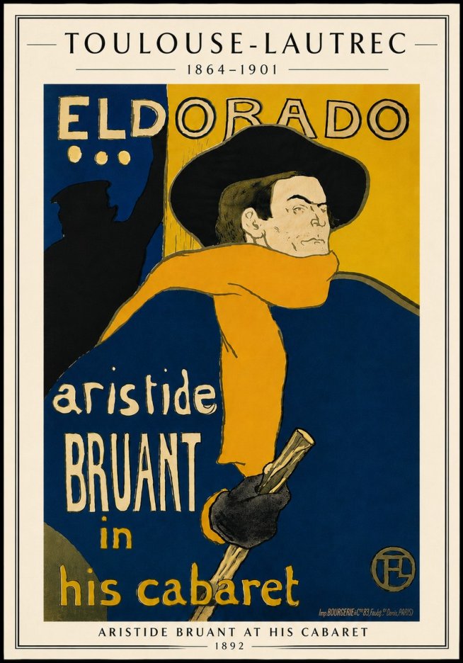 Toulouse-Lautrec Aristide Bruant at His Cabaret No5 - Poszter