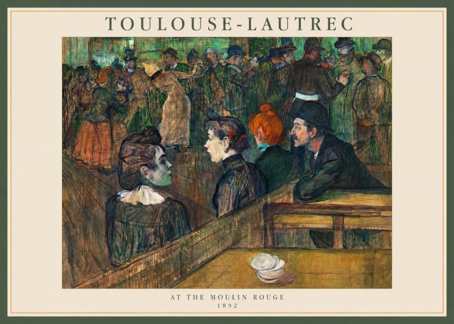 Toulouse-Lautrec At the Moulin Rouge V No1 - Poszter