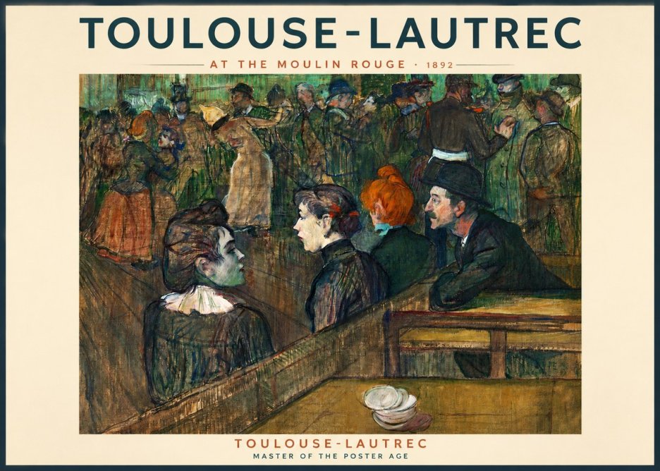 Toulouse-Lautrec At the Moulin Rouge V No2 - Poszter