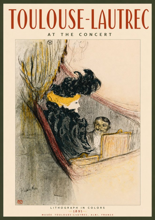 Toulouse-Lautrec At the Concert No3 - Poszter