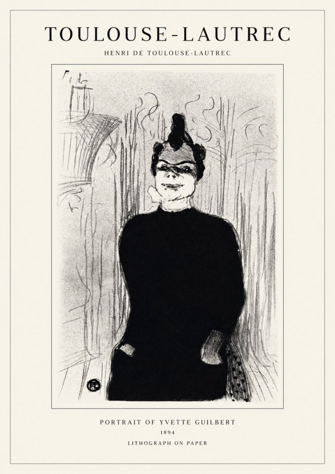Toulouse-Lautrec Portrait of Yvette Guilbert No1 - Poszter