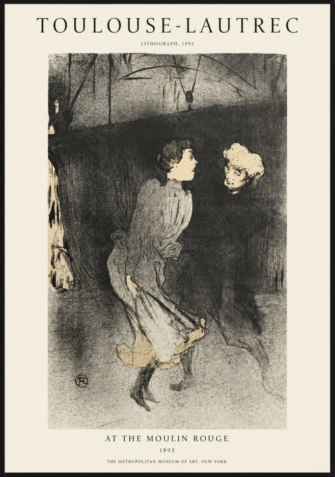 Toulouse-Lautrec At the Moulin Rouge VI No1 - Poszter