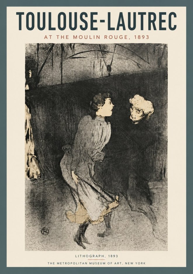 Toulouse-Lautrec At the Moulin Rouge VI No3 - Poszter