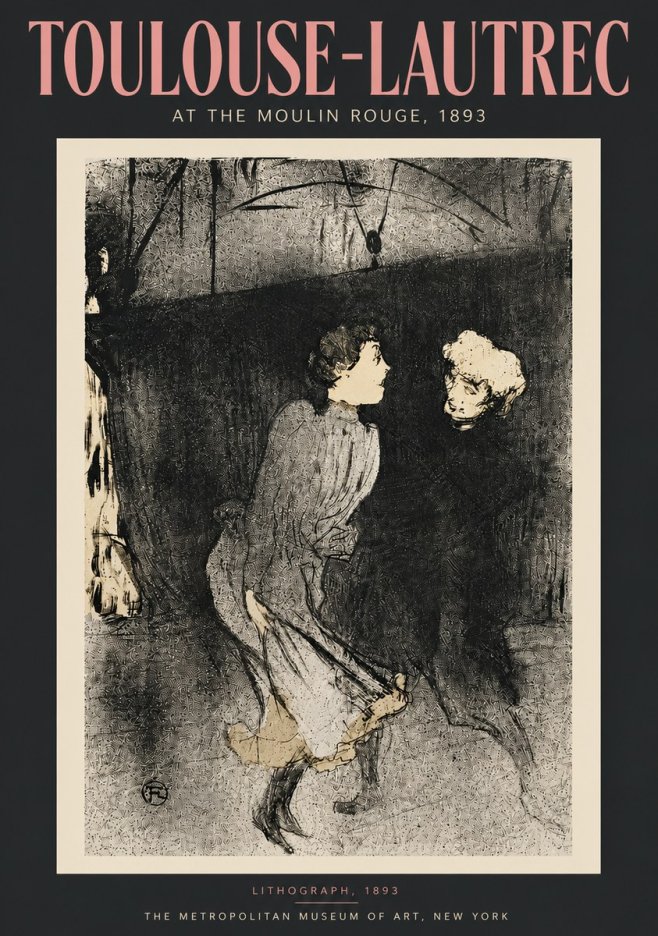 Toulouse-Lautrec At the Moulin Rouge VI No5 - Poszter