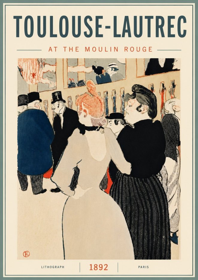 Toulouse-Lautrec At the Moulin Rouge VII No6 - Poszter