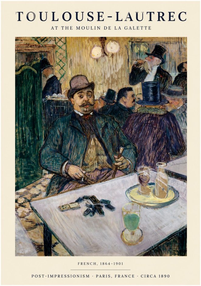 Toulouse-Lautrec At the Moulin De La Galette No1 - Poszter