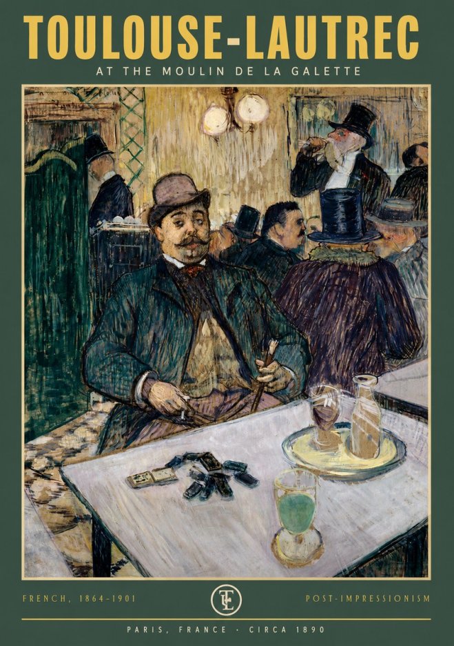 Toulouse-Lautrec At the Moulin De La Galette No2 - Poszter