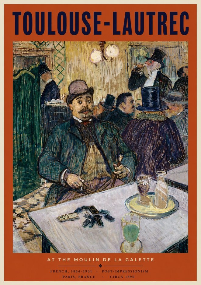 Toulouse-Lautrec At the Moulin De La Galette No4 - Poszter
