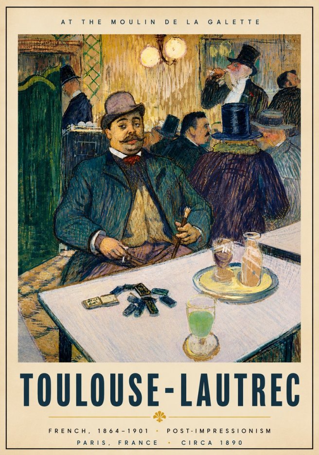 Toulouse-Lautrec At the Moulin De La Galette No6 - Poszter