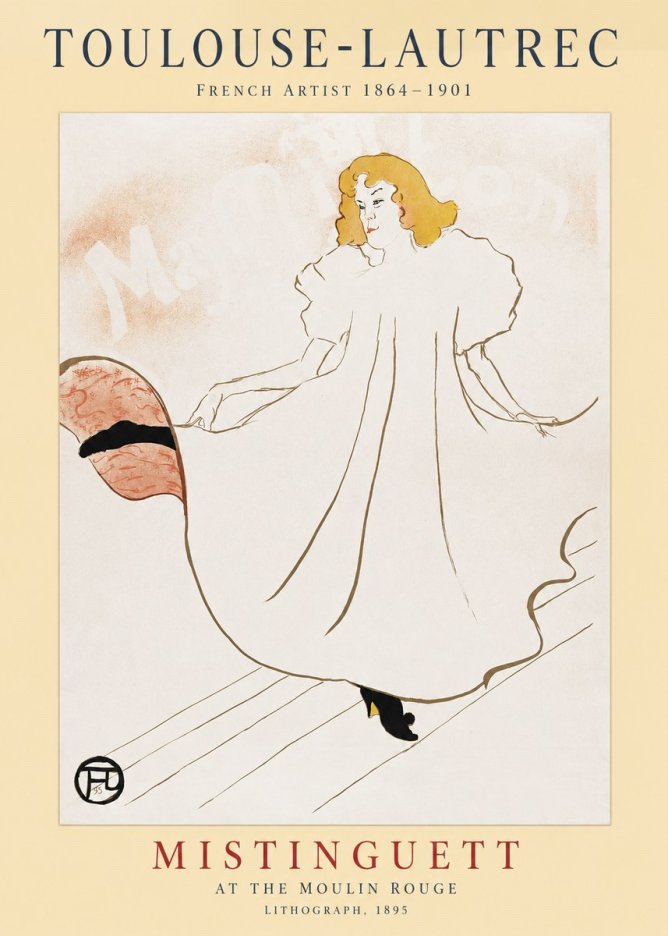 Toulouse-Lautrec Mistinguett at the Moulin Rouge No1 - Poszter