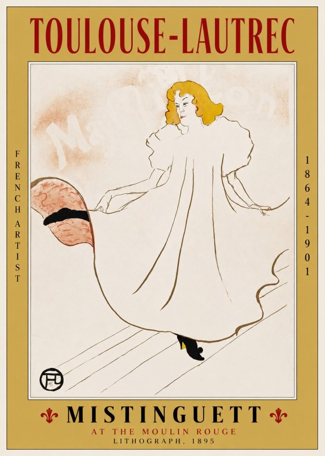 Toulouse-Lautrec Mistinguett at the Moulin Rouge No2 - Poszter