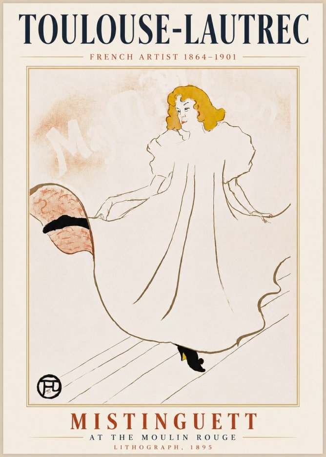 Toulouse-Lautrec Mistinguett at the Moulin Rouge No5 - Poszter