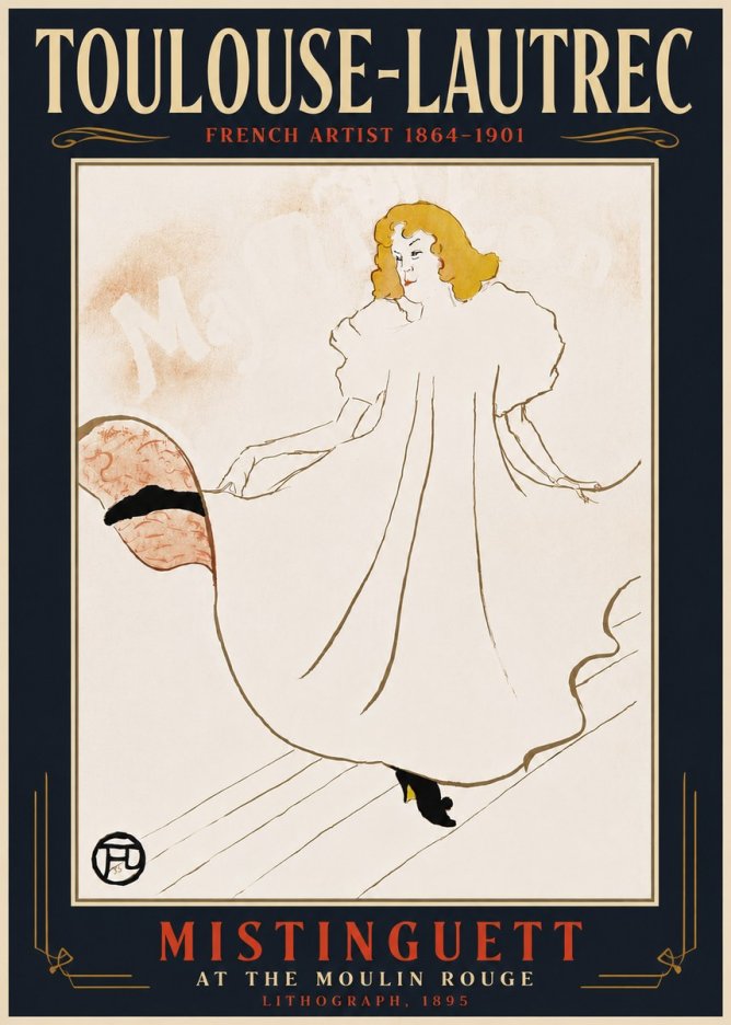 Toulouse-Lautrec Mistinguett at the Moulin Rouge No6 - Poszter