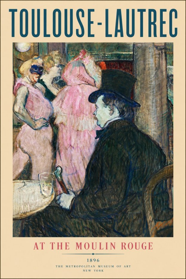 Toulouse-Lautrec At the Moulin Rouge VIII No2 - Poszter