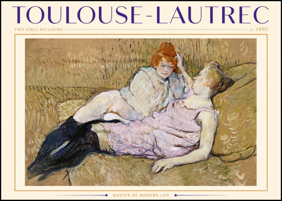 Toulouse-Lautrec Two Girls Reclining No5 - Poszter