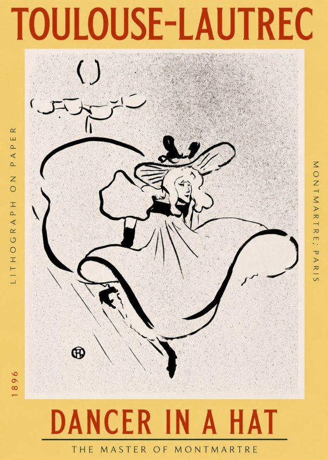 Toulouse-Lautrec Dancer in a Hat No2 - Poszter