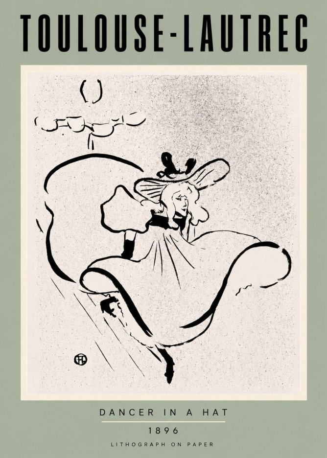 Toulouse-Lautrec Dancer in a Hat No3 - Poszter