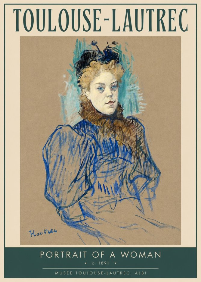 Toulouse-Lautrec Portrait of a Woman II No2 - Poszter
