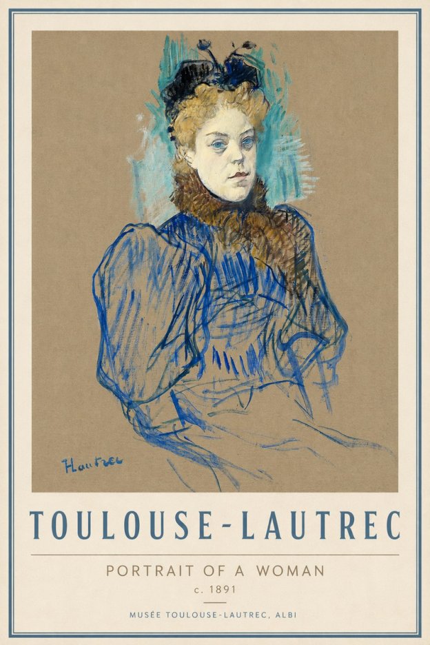 Toulouse-Lautrec Portrait of a Woman II No3 - Poszter
