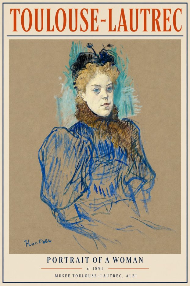 Toulouse-Lautrec Portrait of a Woman II No5 - Poszter