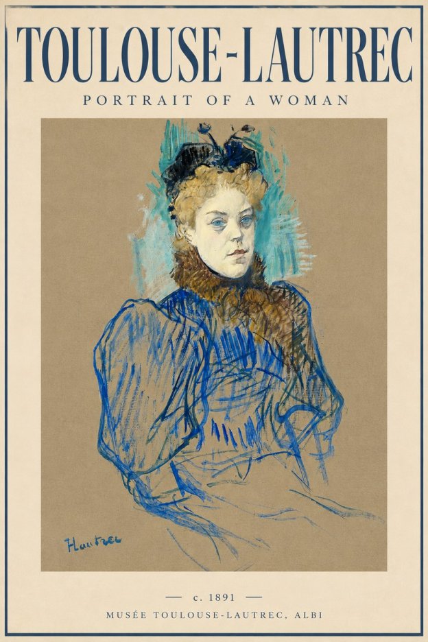 Toulouse-Lautrec Portrait of a Woman II No6 - Poszter