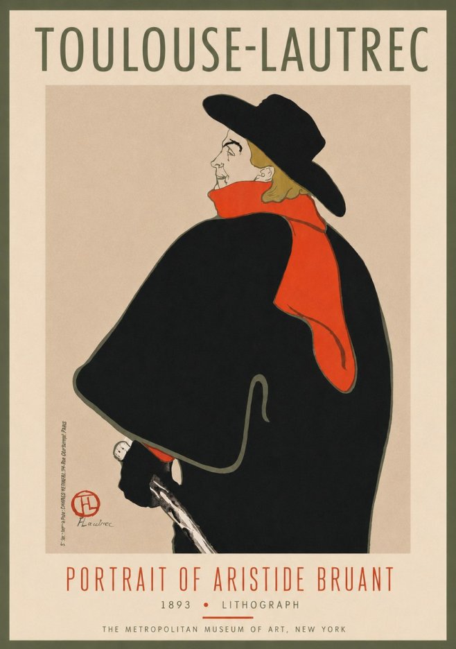 Toulouse-Lautrec Portrait of Aristide Bruant No4 - Poszter