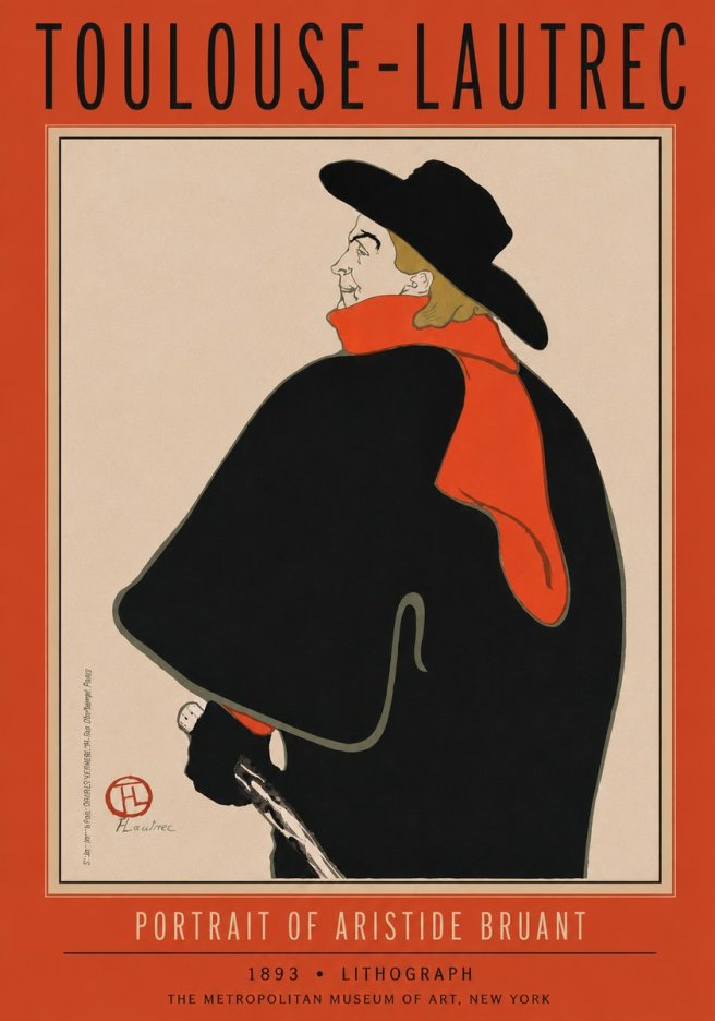 Toulouse-Lautrec Portrait of Aristide Bruant No5 - Poszter
