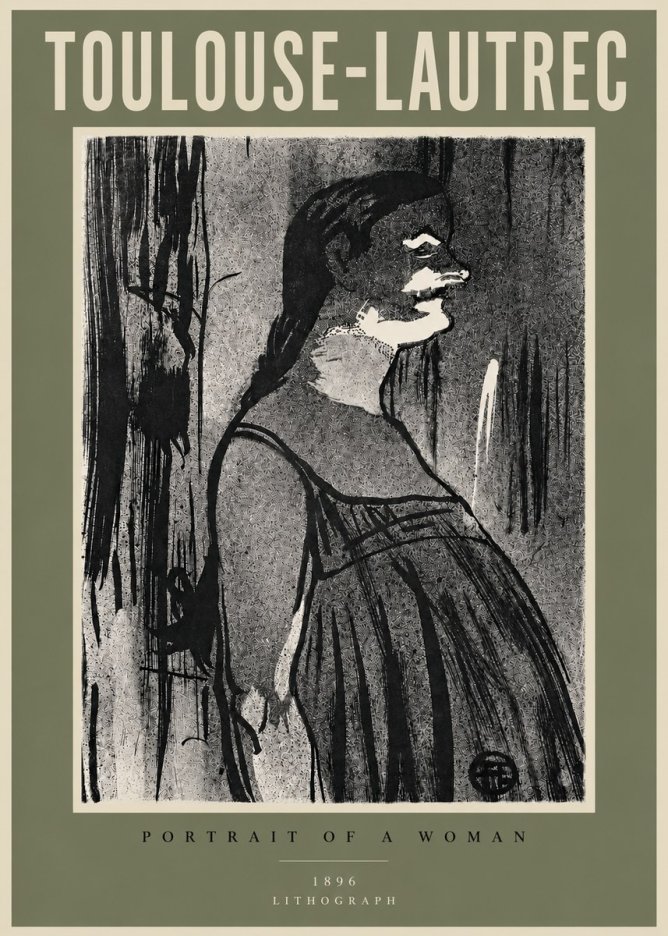 Toulouse-Lautrec Portrait of a Woman III No5 - Poszter