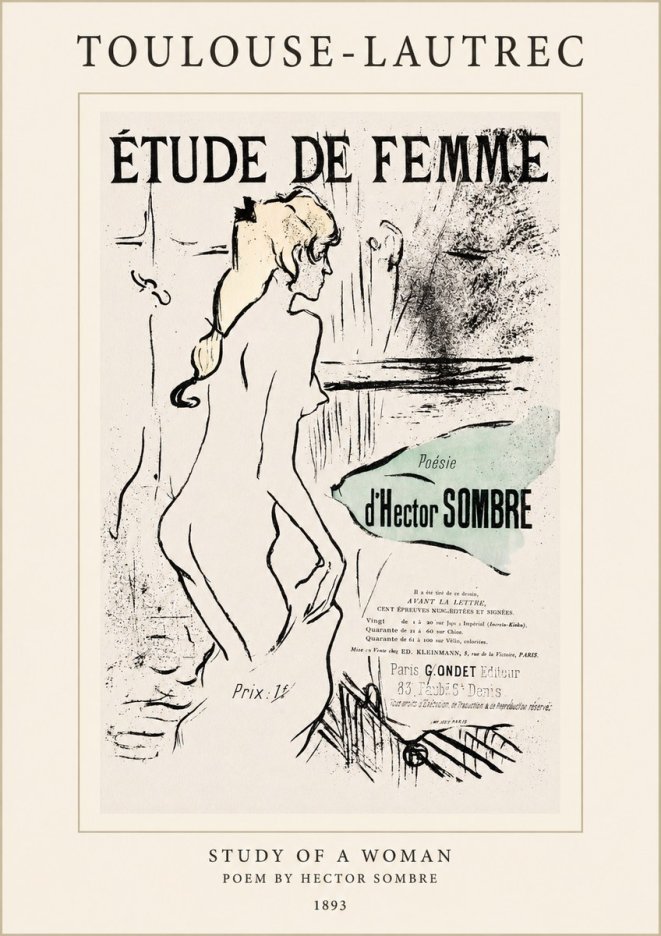 Toulouse-Lautrec Étude De Femme No1 - Poszter