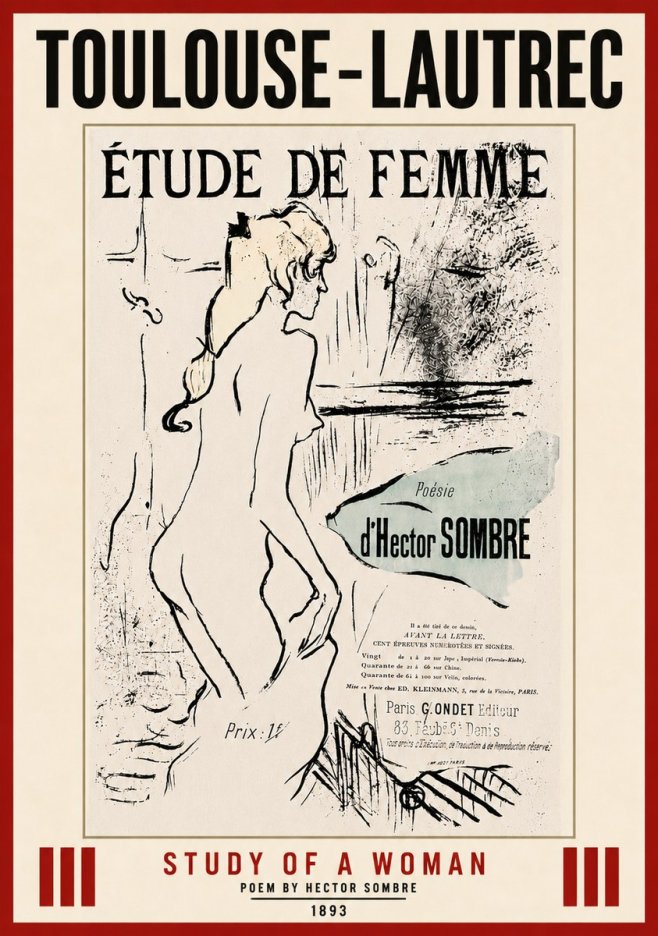 Toulouse-Lautrec Étude De Femme No5 - Poszter