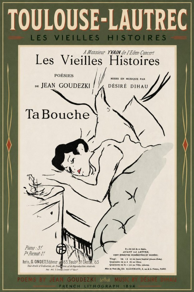 Toulouse-Lautrec Les Vieilles Histoires - Ta Bouche No2 - Poszter