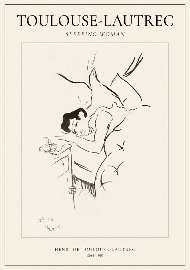 Toulouse-Lautrec Sleeping Woman No1 - Poszter