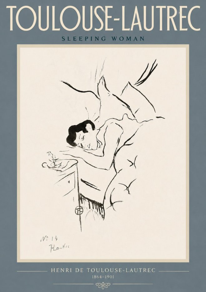 Toulouse-Lautrec Sleeping Woman No4 - Poszter