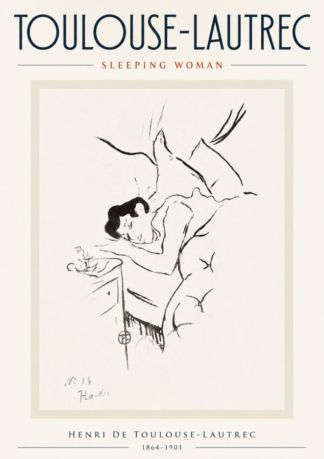 Toulouse-Lautrec Sleeping Woman No5 - Poszter
