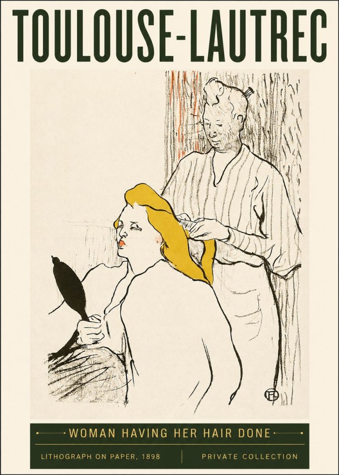 Toulouse-Lautrec Woman Having Her Hair Done No3 - Poszter