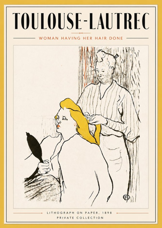 Toulouse-Lautrec Woman Having Her Hair Done No6 - Poszter