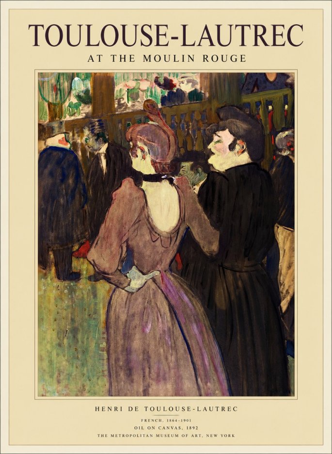 Toulouse-Lautrec At the Moulin Rouge XIV No1 - Poszter