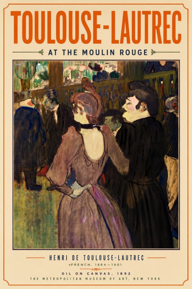 Toulouse-Lautrec At the Moulin Rouge XIV No5 - Poszter