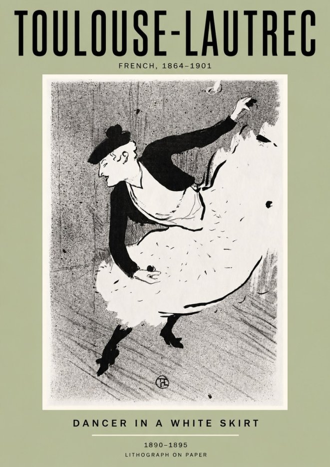 Toulouse-Lautrec Dancer in a White Skirt No2 - Poszter