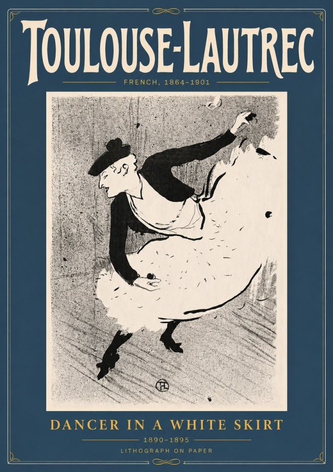 Toulouse-Lautrec Dancer in a White Skirt No4 - Poszter