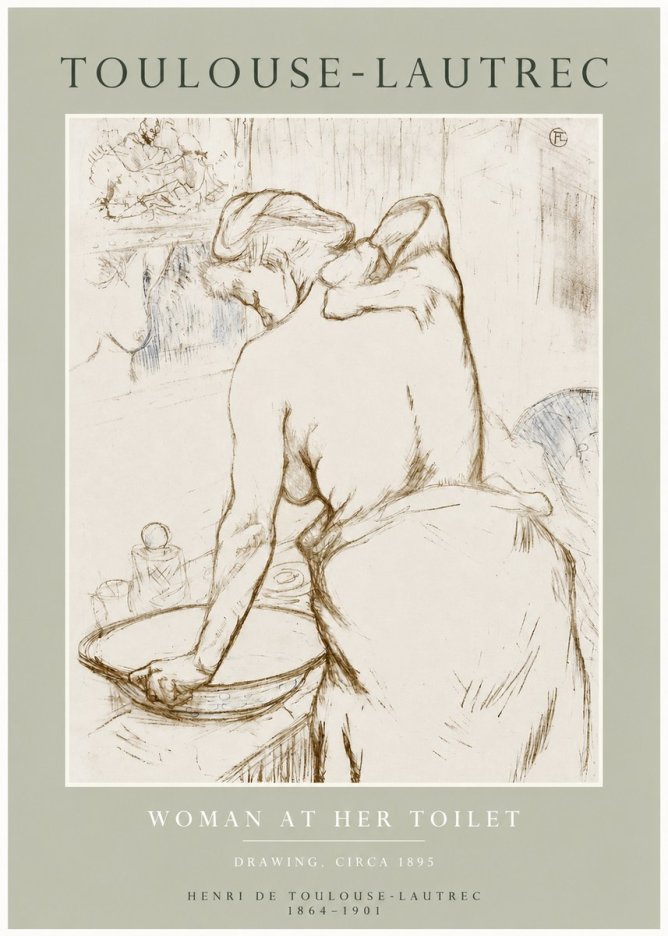 Toulouse-Lautrec Woman at Her Toilet No3 - Poszter