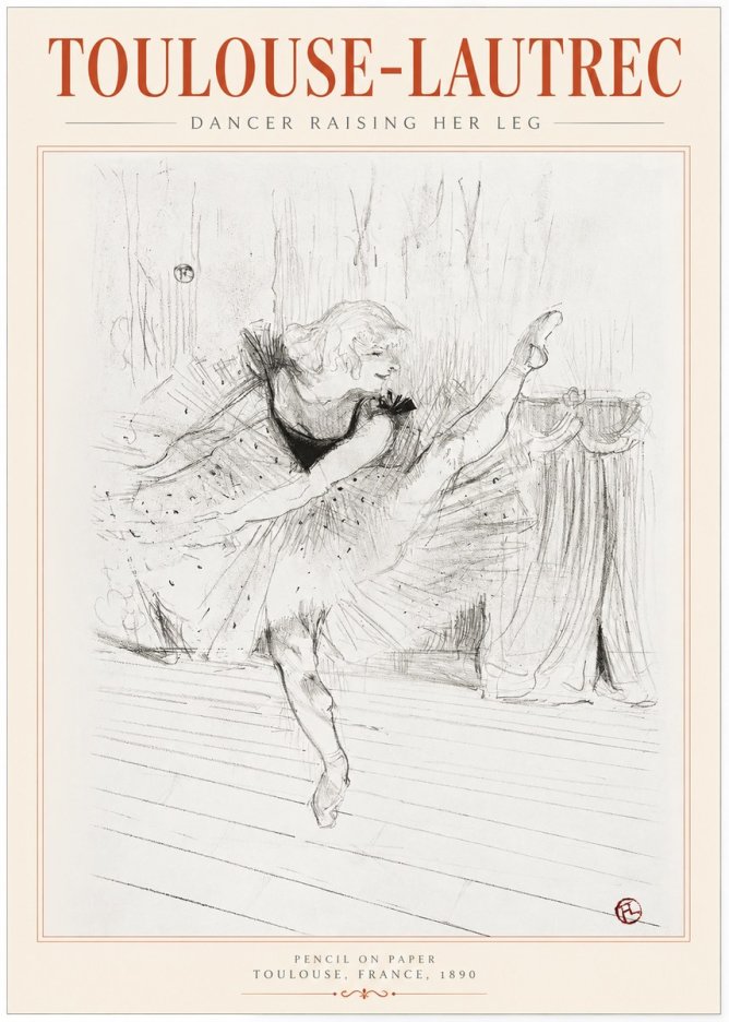 Toulouse-Lautrec Dancer Raising Her Leg No1 - Poszter