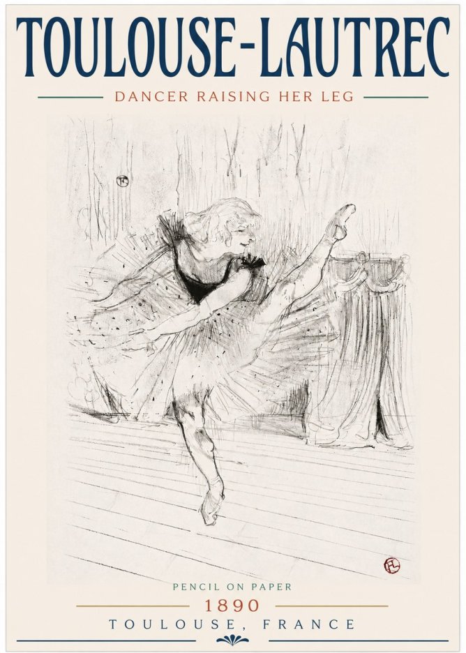 Toulouse-Lautrec Dancer Raising Her Leg No3 - Poszter