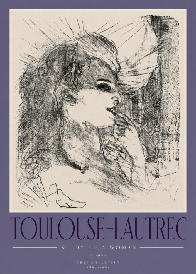 Toulouse-Lautrec Study of a Woman I No2 - Poszter
