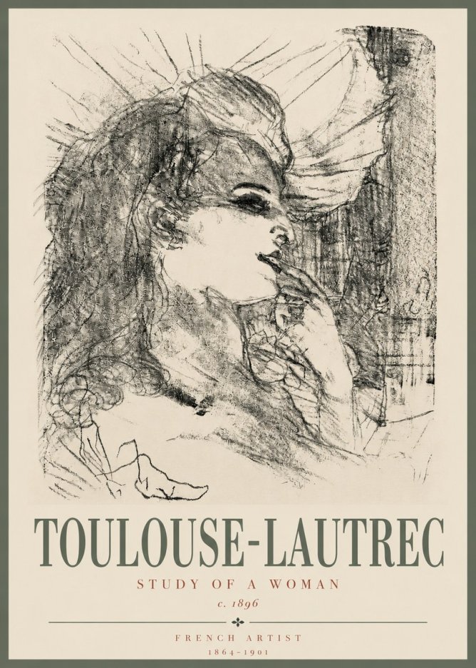 Toulouse-Lautrec Study of a Woman I No3 - Poszter
