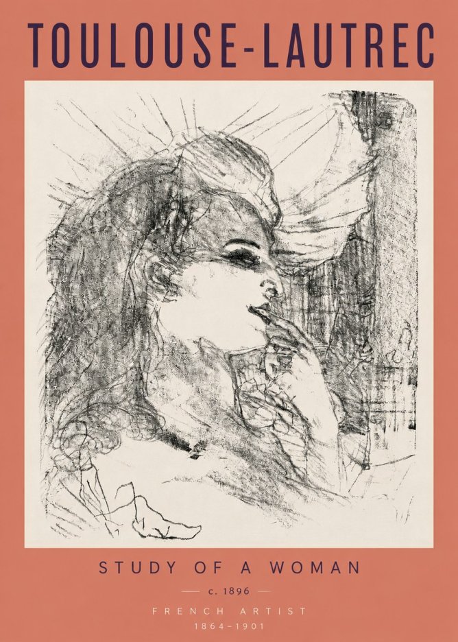 Toulouse-Lautrec Study of a Woman I No4 - Poszter
