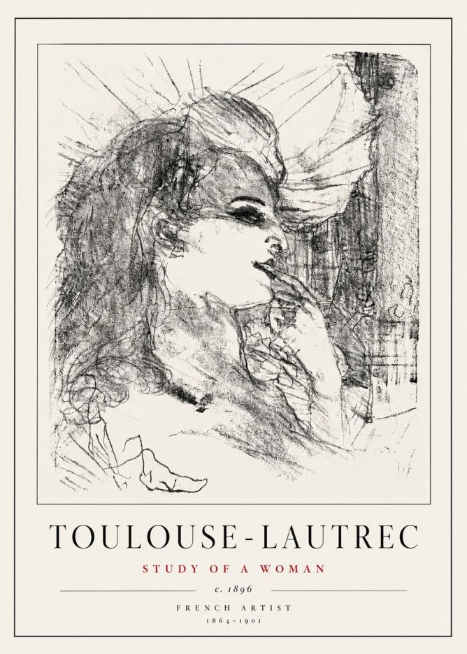 Toulouse-Lautrec Study of a Woman I No5 - Poszter