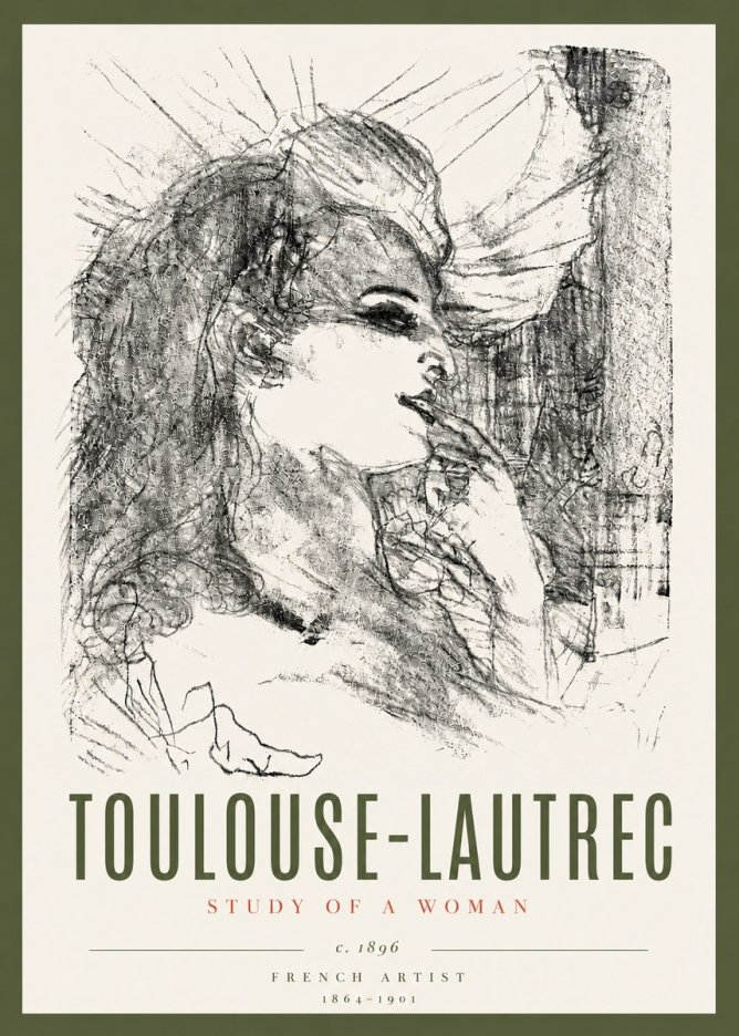 Toulouse-Lautrec Study of a Woman I No6 - Poszter