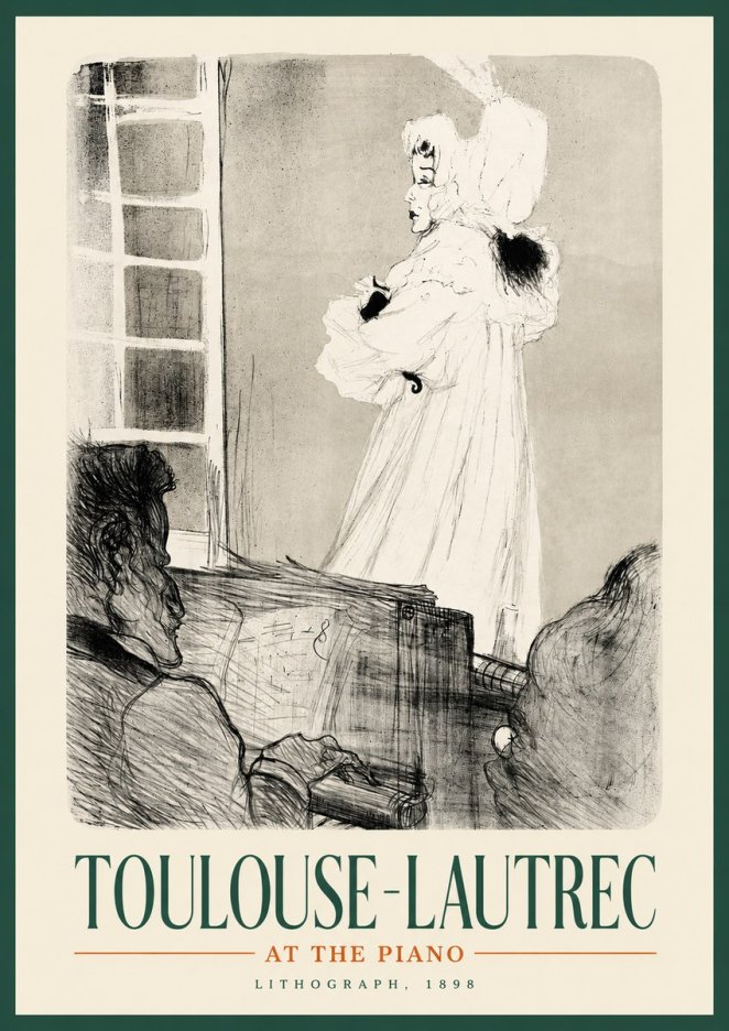 Toulouse-Lautrec At the Piano No2 - Poszter