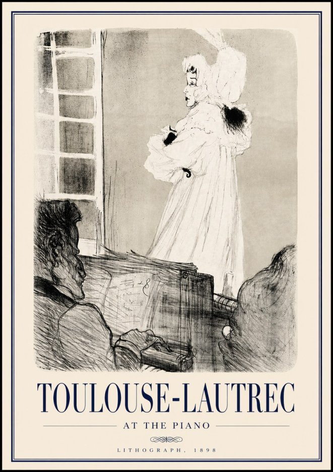 Toulouse-Lautrec At the Piano No3 - Poszter